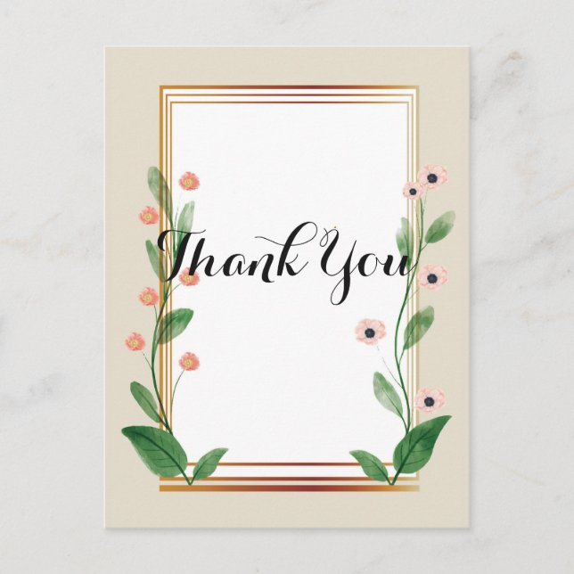 Carte Postale Classique & Élégant Sophistiqué Merci (Devant)