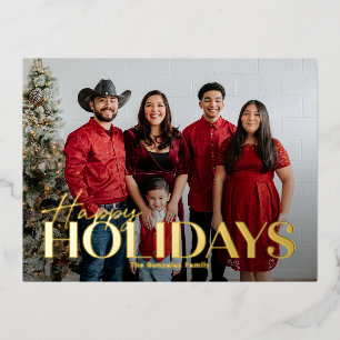 Carte postale classique Gras Foil Happy Holidays