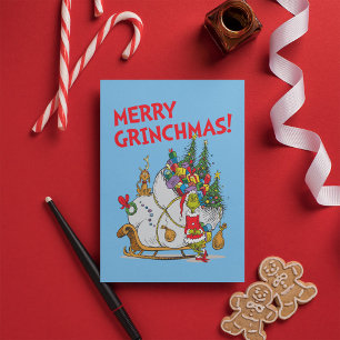 Carte Postale Classique Le Grinch   Le Grinch & Max Fugue en tra