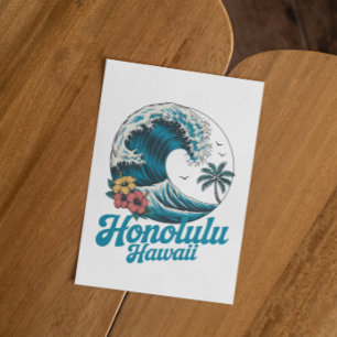 Carte Postale Classique Minimaliste Honolulu Hawaii Aloha Voyage
