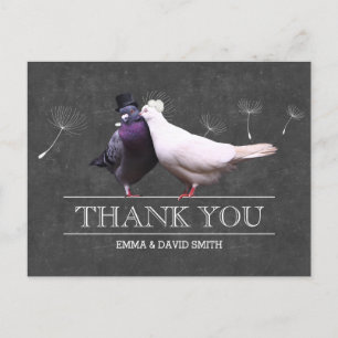 Carte Postale Classy Chalkboard M. et Mme Birds Merci