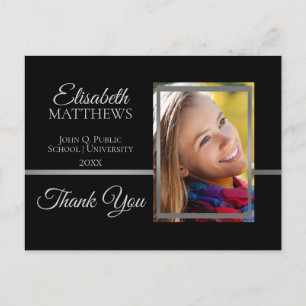 Carte Postale Classy Modern Graduation Nom Photo Merci
