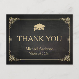 Carte Postale Classy stylish Grad Casquette Merci de graduation