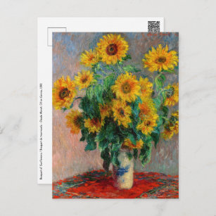 Carte Postale Claude Monet - Bouquet de tournesols