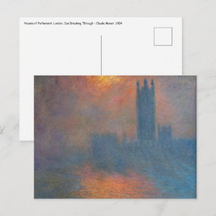 Carte Postale Claude Monet - Chambres du Parlement Londres