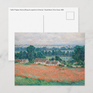 Carte Postale Claude Monet - Champ de coquelicots, Giverny