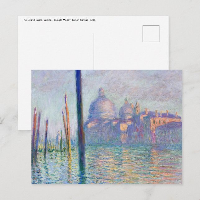 Carte Postale Claude Monet - Grand Canal, Venise (Devant / Derrière)