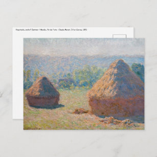 Carte Postale Claude Monet - Haystacks, fin de l'été