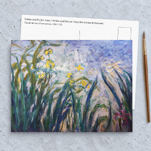 Carte Postale Claude Monet - Iris jaunes et mauves