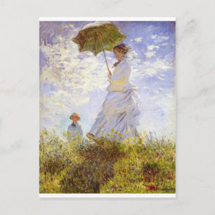 Carte Postale Claude Monet - la femme avec le parasol