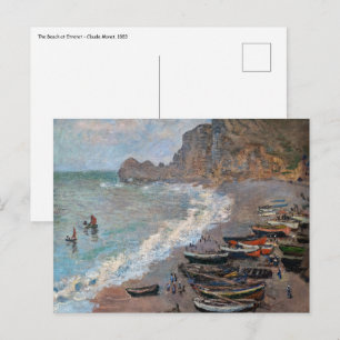 Carte Postale Claude Monet - La plage d'Etretat