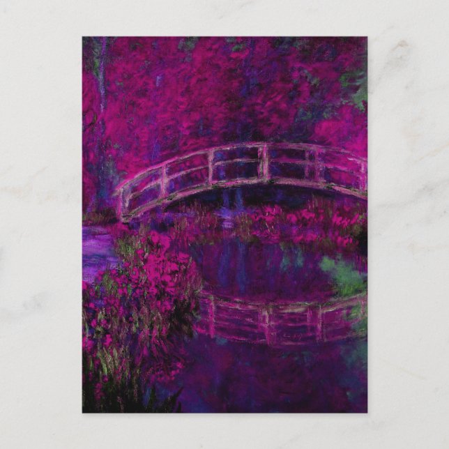 Carte Postale Claude Monet Le pont Japanes violet (Devant)