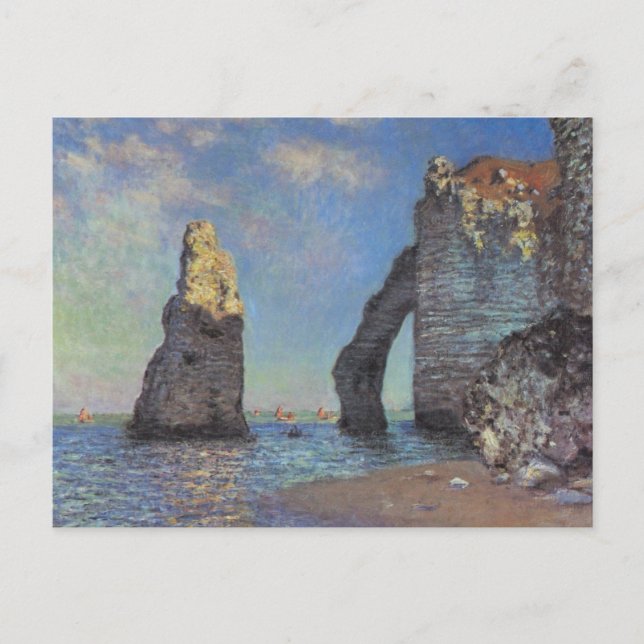 Carte Postale Claude Monet - Les falaises d'Etretat 1885 (Devant)