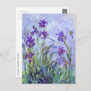 Carte Postale Claude Monet - Lilac Irises / Iris Mauves