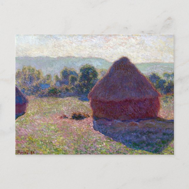 Carte Postale Claude Monet Meules, Milieu du Jour (Devant)