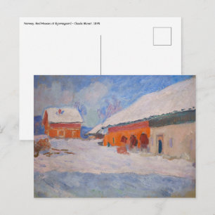 Carte Postale Claude Monet - Norvège, Maisons Rouges à Bjornegaa
