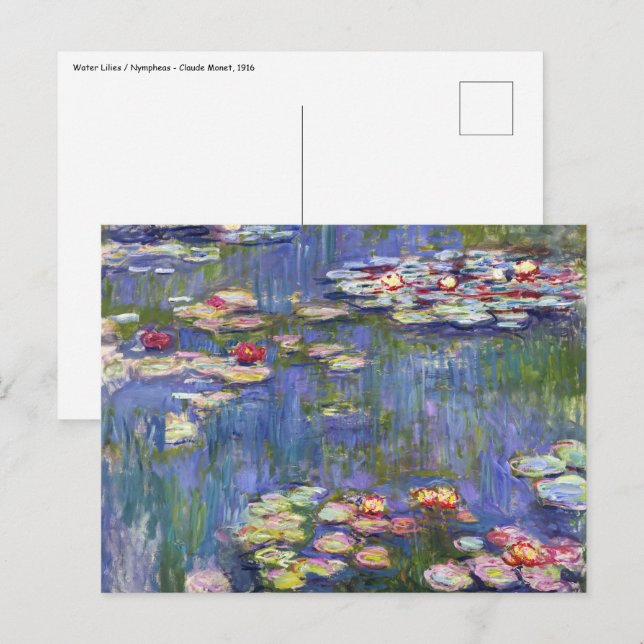 Carte Postale Claude Monet - Nymphéas / Nymphéas (Devant / Derrière)