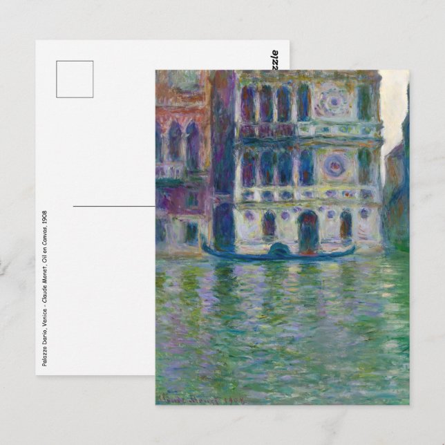 Carte Postale Claude Monet - Palazzo Dario (Devant / Derrière)