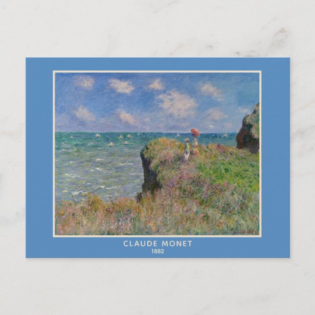 Carte Postale Claude Monet, Paysage "Promenade à Pourville" (Devant)
