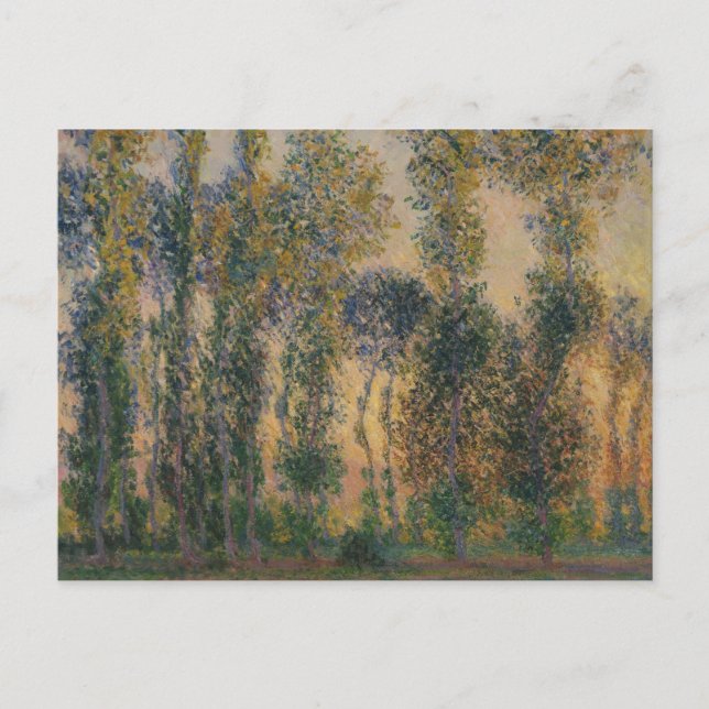 Carte Postale Claude Monet - Peupliers à Giverny, lever de solei (Devant)