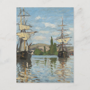 Carte Postale Claude Monet Ships À cheval sur la Seine à Rouen