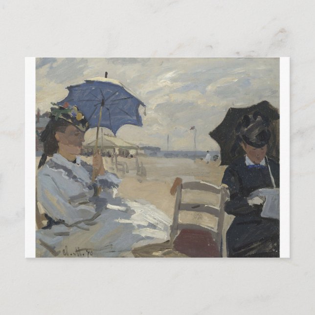 Carte Postale Claude Monet - The Beach at Trouville Painting (Devant)