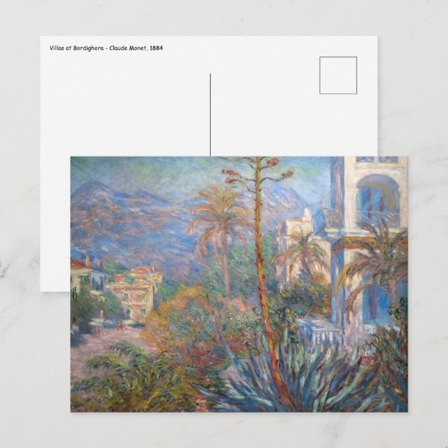 Carte Postale Claude Monet - Villas à Bordighera (Devant / Derrière)