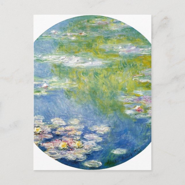 Carte Postale Claude Monet Water-Lilies Nymph? as 1908 Technique (Devant)
