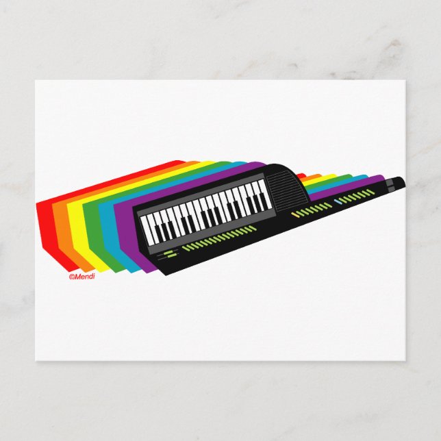Carte Postale Clavier arc-en-ciel (Devant)