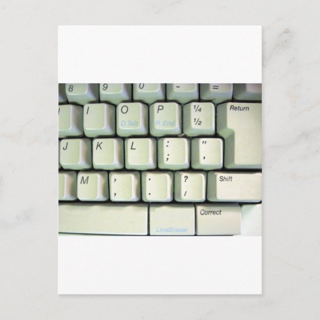 Carte Postale Clavier de machine à écrire (Devant)