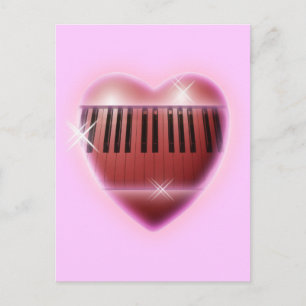 Carte Postale Clavier de piano Coeur et Étincelle
