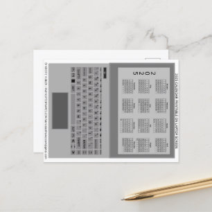Carte Postale Clavier Ordinateur Portable Argent 2025 Calendrier