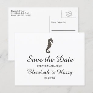 Carte Postale Clay Seahorse Beach Mariage Enregistrer La Date