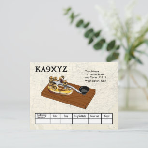 Carte Postale Clé télégraphique en laiton à l'ancienne Code Mors