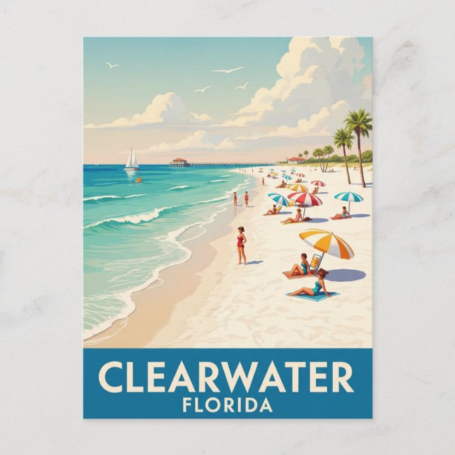 Carte Postale Clearwater Beach Floride Travel (Devant)