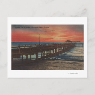 Carte Postale Clearwater, Floride - Sunset View of Fishing Pie