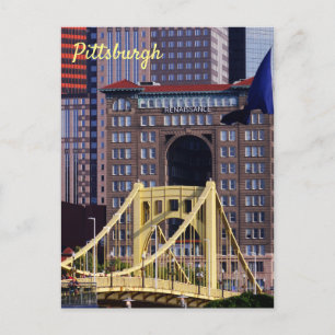 Carte Postale Clemente Bridge Pittsburgh Skyscrapers Jour d'été
