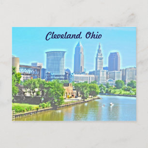 Carte postale Cleveland, OH River View (Effet Pein