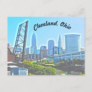 Carte postale Cleveland, Ohio Blue Riverview