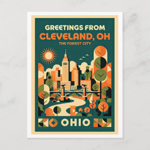 Carte Postale Cleveland Ohio Forest City Voyage Rétro 