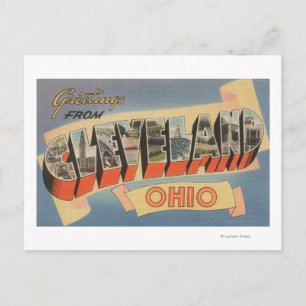 Carte Postale Cleveland, Ohio - Scènes de grandes lettres
