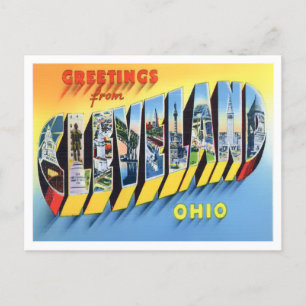 Carte postale Cleveland, Ohio Vintage Big Letters