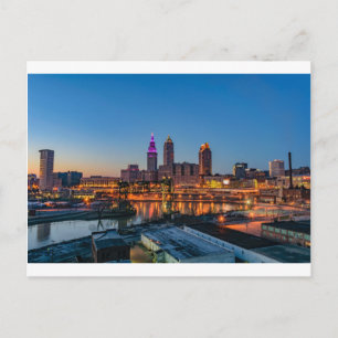 Carte Postale Cleveland Skyline au coucher du soleil