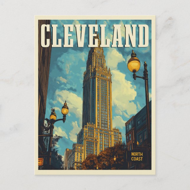 Carte Postale Cleveland Vintage voyage (Devant)