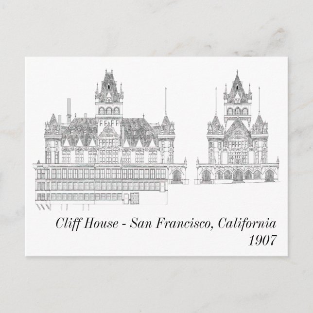 Carte postale Cliff House 1907 (Devant)
