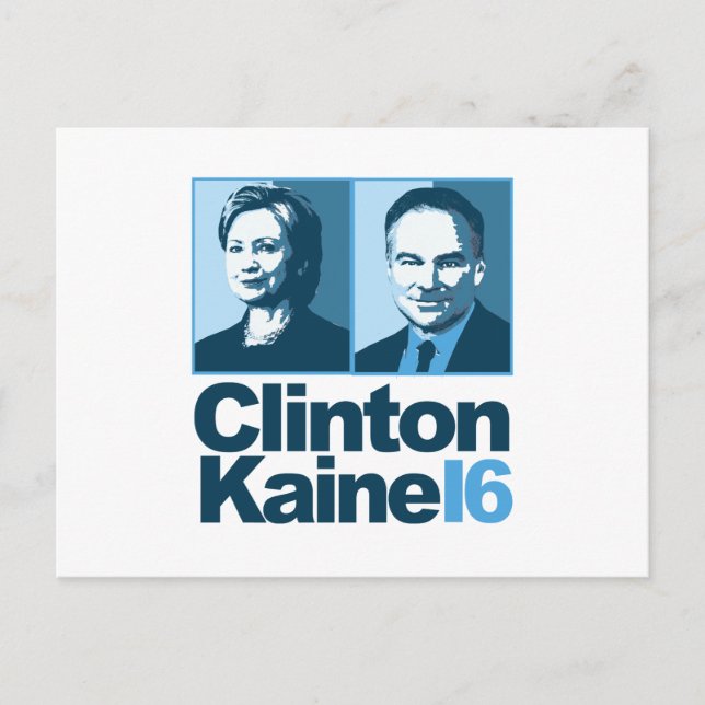 Carte Postale Clinton Kaine pour l'Amérique 2016 (Devant)