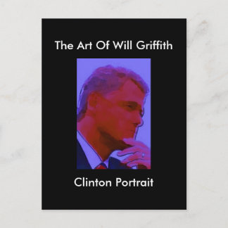 CARTE POSTALE CLINTON PORTRAIT