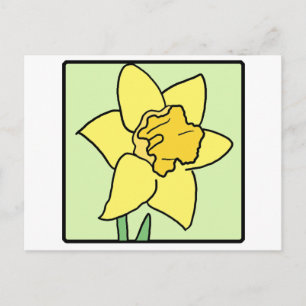 Carte Postale Clip de dessin Daffodique Jardin de printemps Fleu