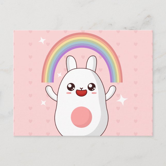 Carte Postale Clipart arc-en-ciel de Kawaii (Devant)