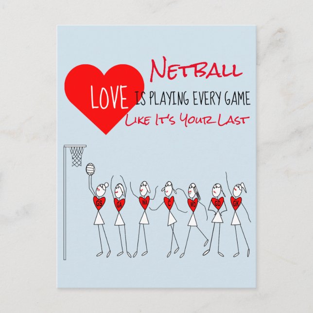 Carte Postale Clipart Du Lecteur Et Devis De Netball Motivationn (Devant)